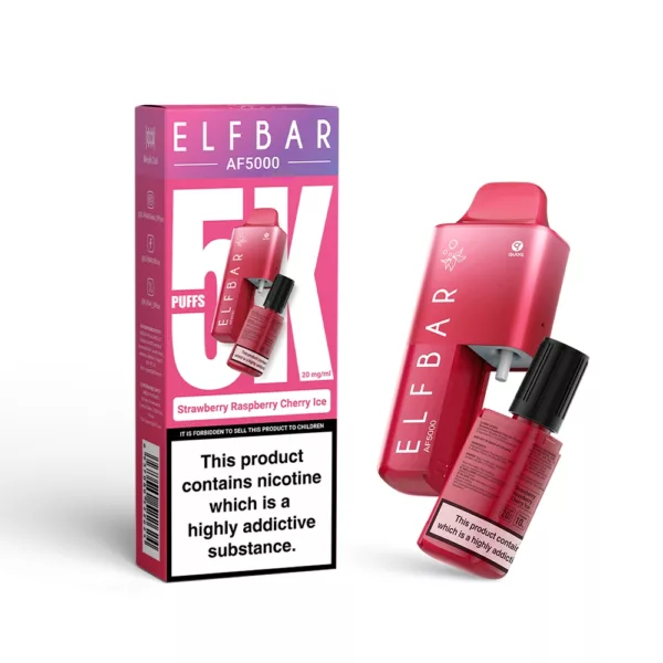 ELFBAR ~ AF5000 ~ Strawberrry Raspberry Cherry ICE (Pod-System) (5k) (2%)