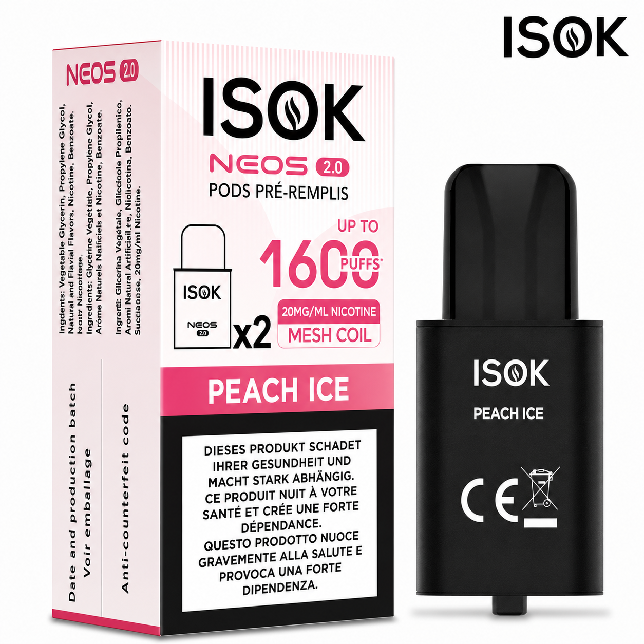 ISOK ~ Nachfüllung Neos 2.0 ~ Peach Ice