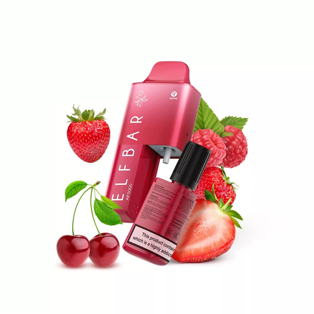ELFBAR ~ AF5000 ~ Strawberrry Raspberry Cherry ICE (Pod System) (5k) (2%)