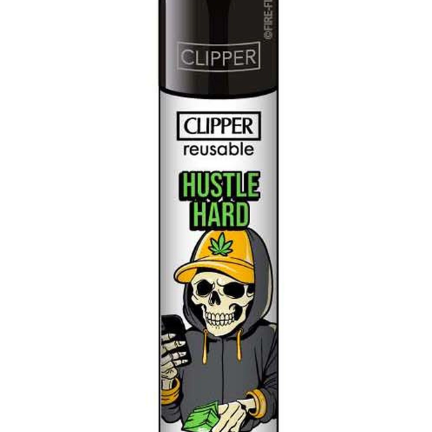 Clipper ~ Urban Slogan Hustle Hard
