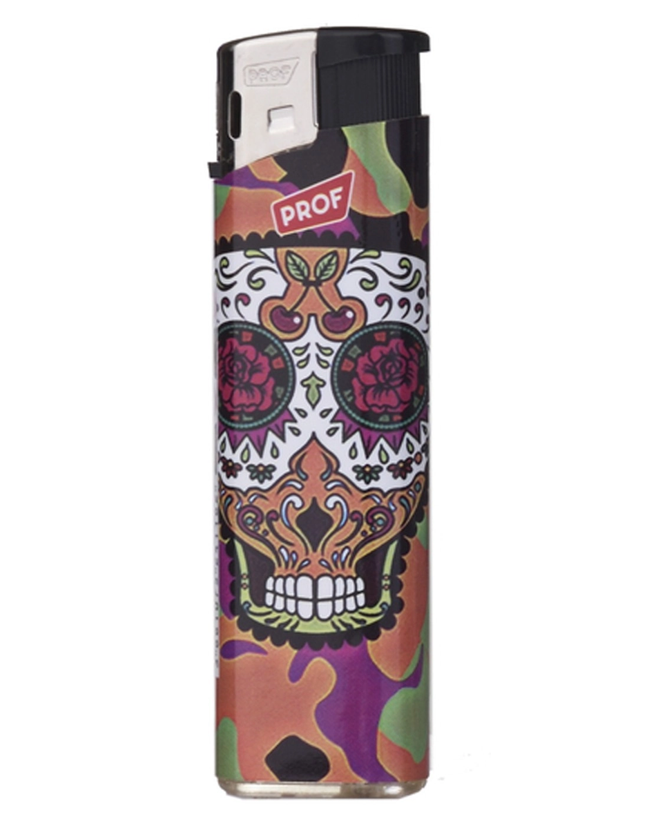 Elektronisches Feuerzeug Mexican Skull Flower Eyes