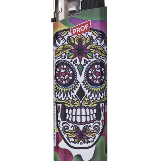 Elektronisches Feuerzeug Mexican Skull Ruby Eyes