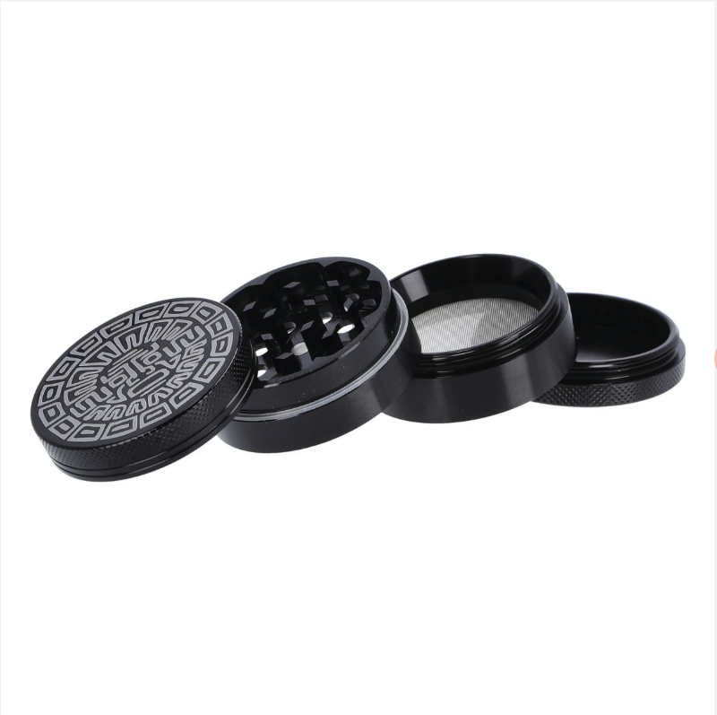 OHIA Classic Maya Aluminium Grinder – Schwarz – 4-teilig, 50 mm