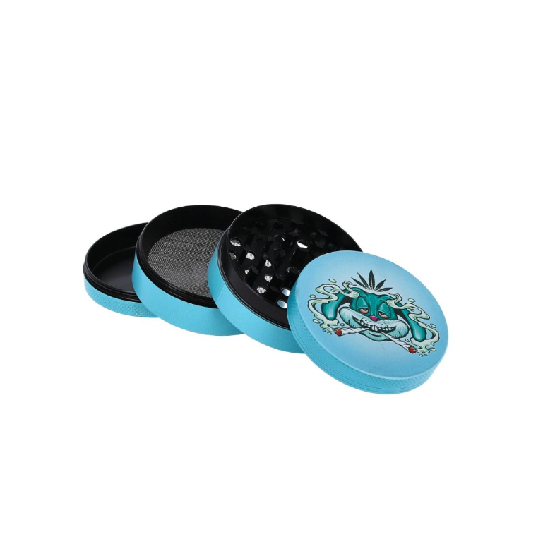 Metall Grinder Stoned Rabbit – Blau – 4-teilig, 62 mm