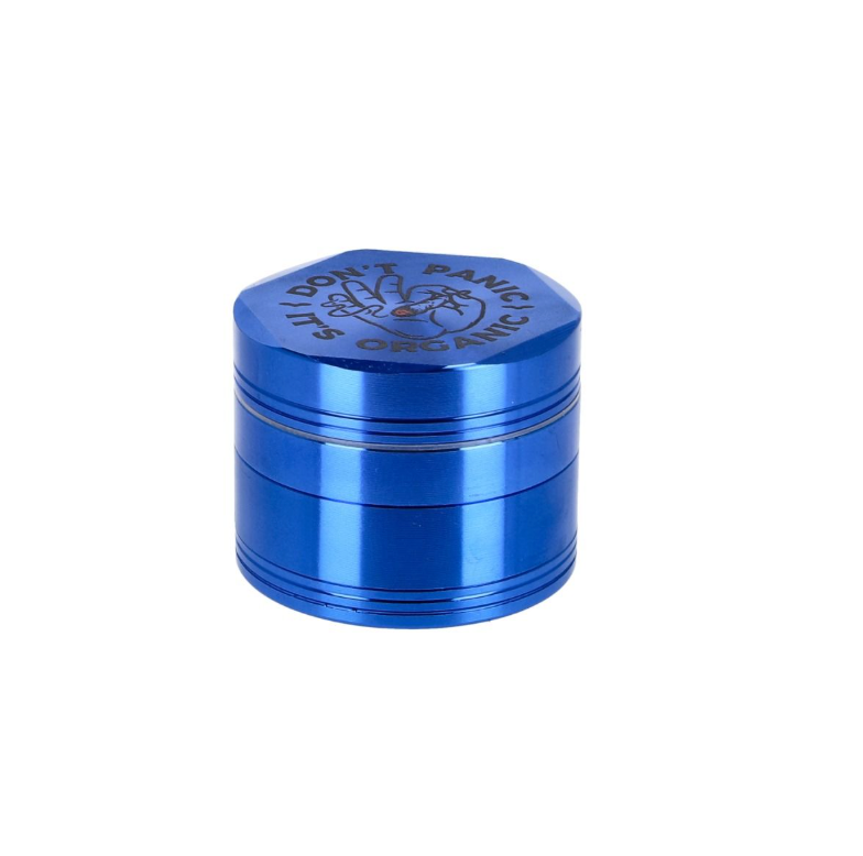Don't Panic Aluminium Grinder – Blau – 4-teilig, 55 mm