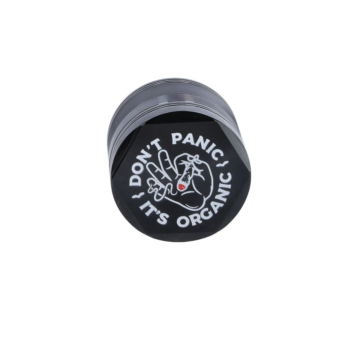 Don't Panic Aluminium Grinder – Schwarz – 4-teilig, 55 mm