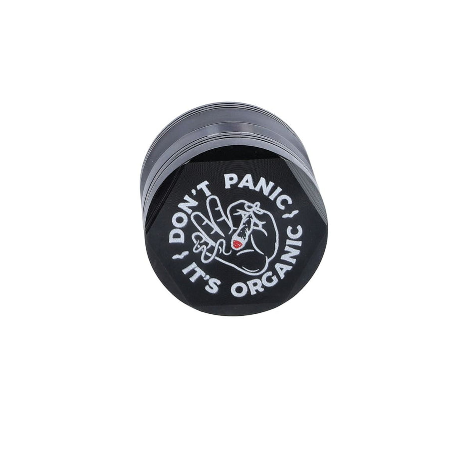 Don't Panic Aluminium Grinder – Schwarz – 4-teilig, 55 mm