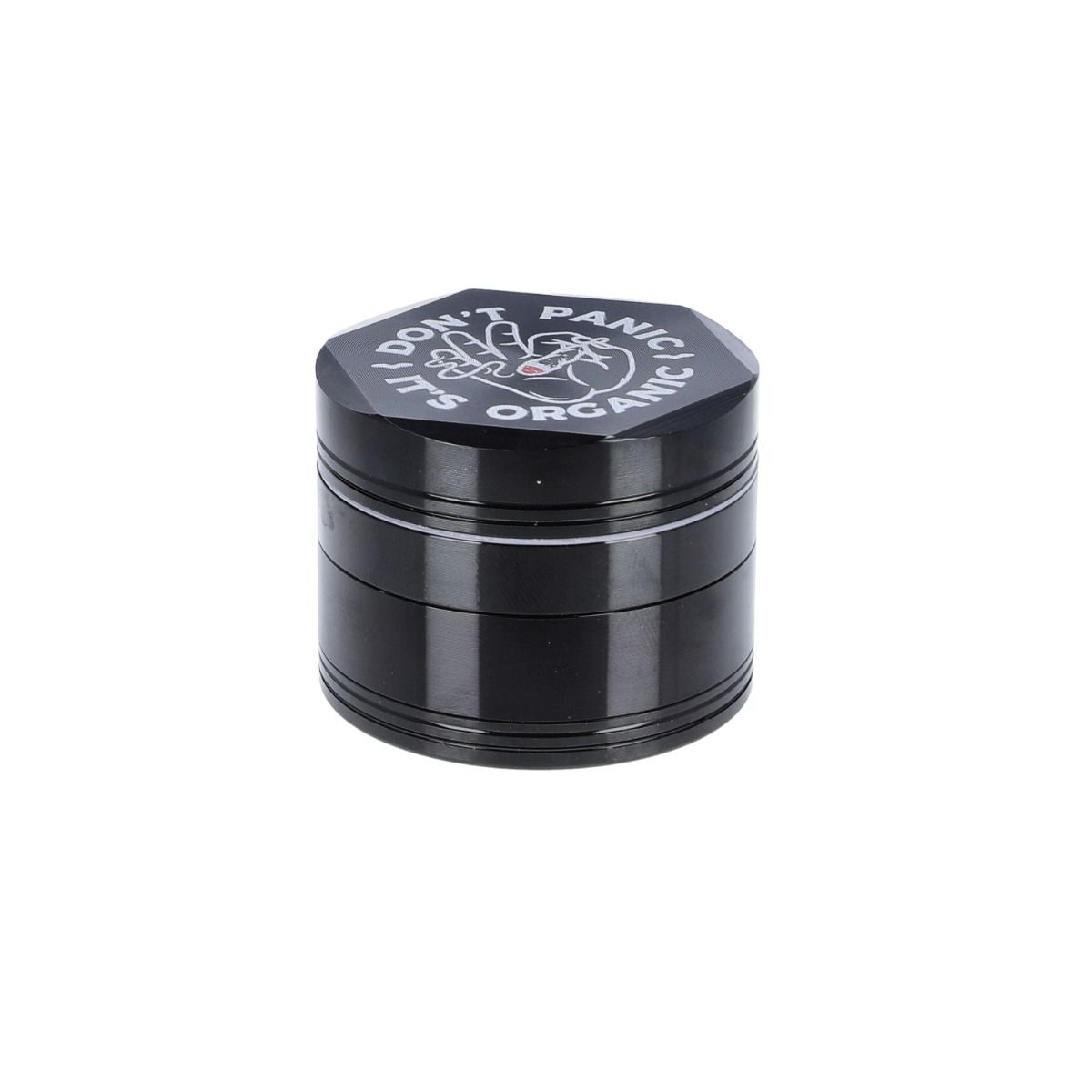 Don't Panic Aluminium Grinder – Schwarz – 4-teilig, 55 mm