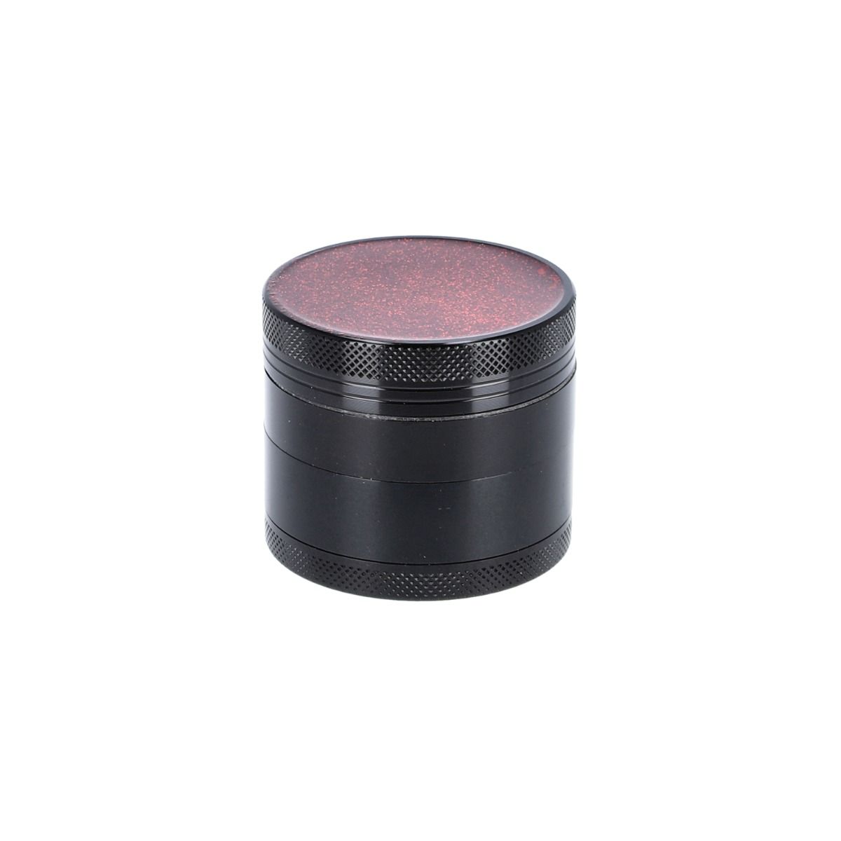 Aluminium Grinder Shiny Top – Schwarz/Rot – 4-teilig, 50 mm
