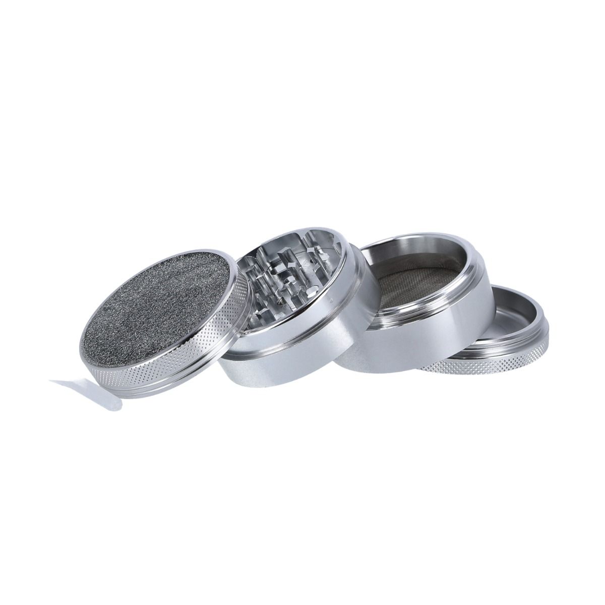 Aluminium Grinder Shiny Top – Silber – 4-teilig, 50 mm