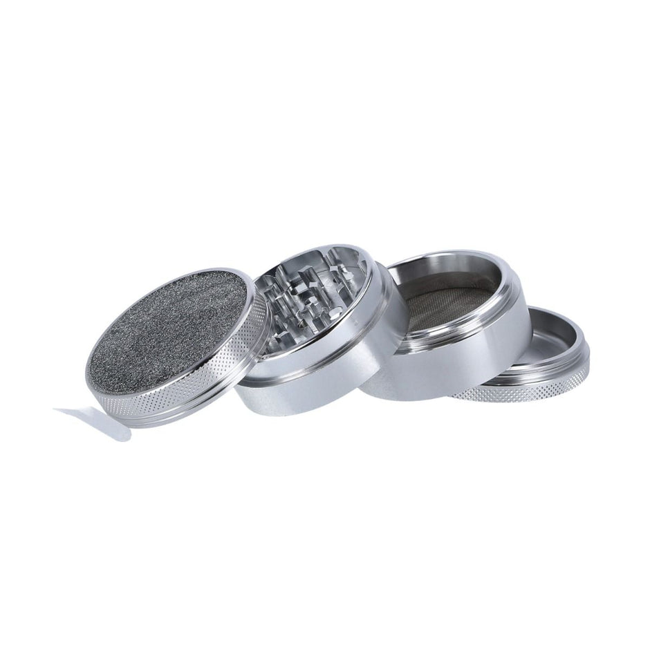 Aluminium Grinder Shiny Top – Silber – 4-teilig, 50 mm