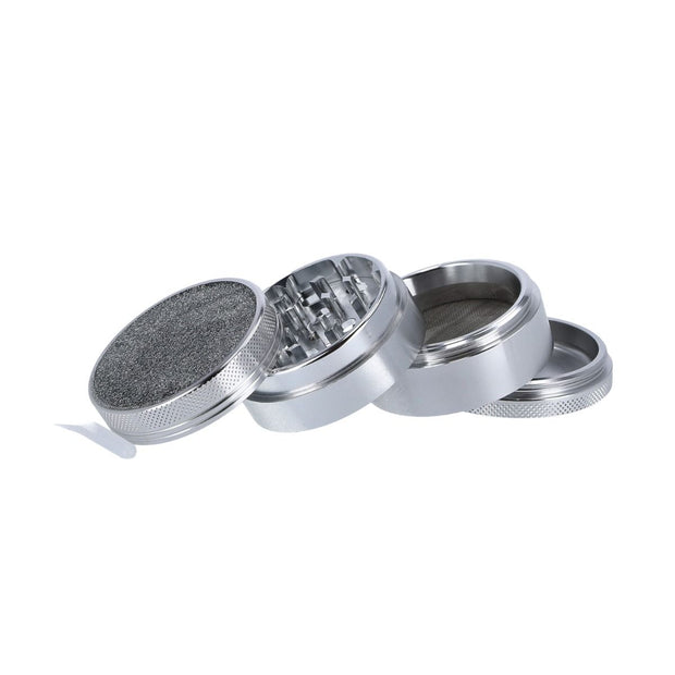 Aluminium Grinder Shiny Top – Silber – 4-teilig, 50 mm