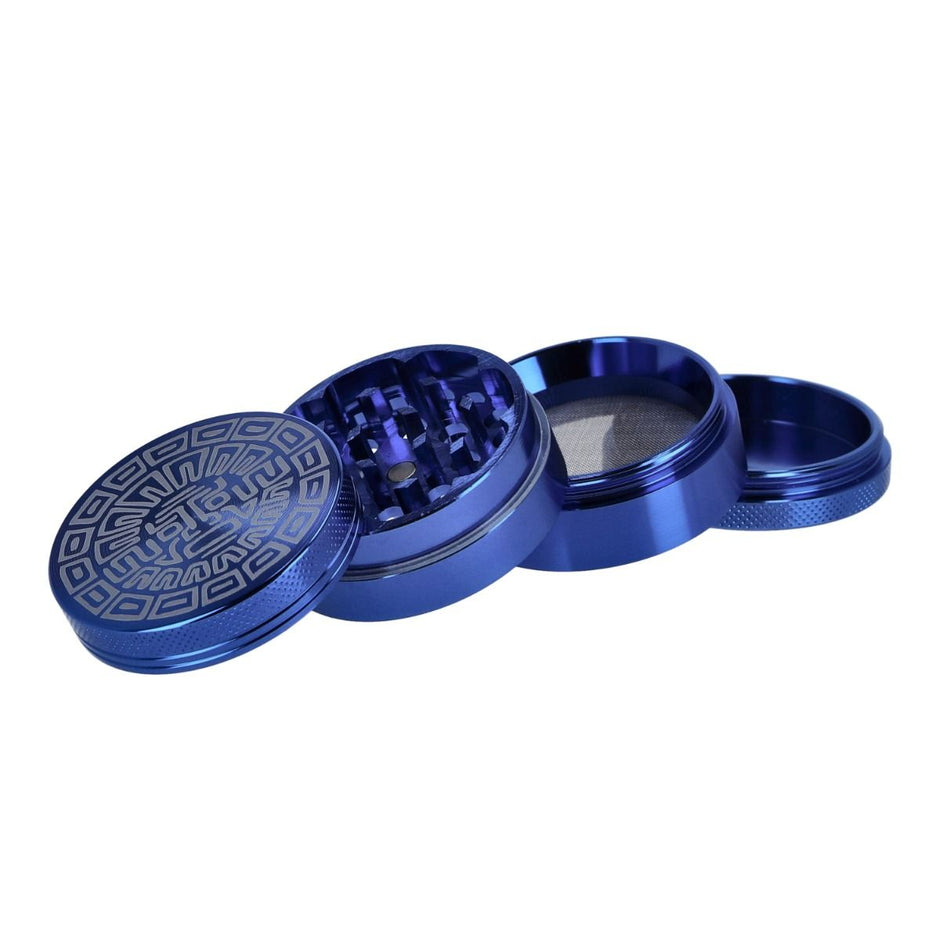 OHIA Classic Maya Aluminium Grinder – Blau – 4-teilig, 50 mm