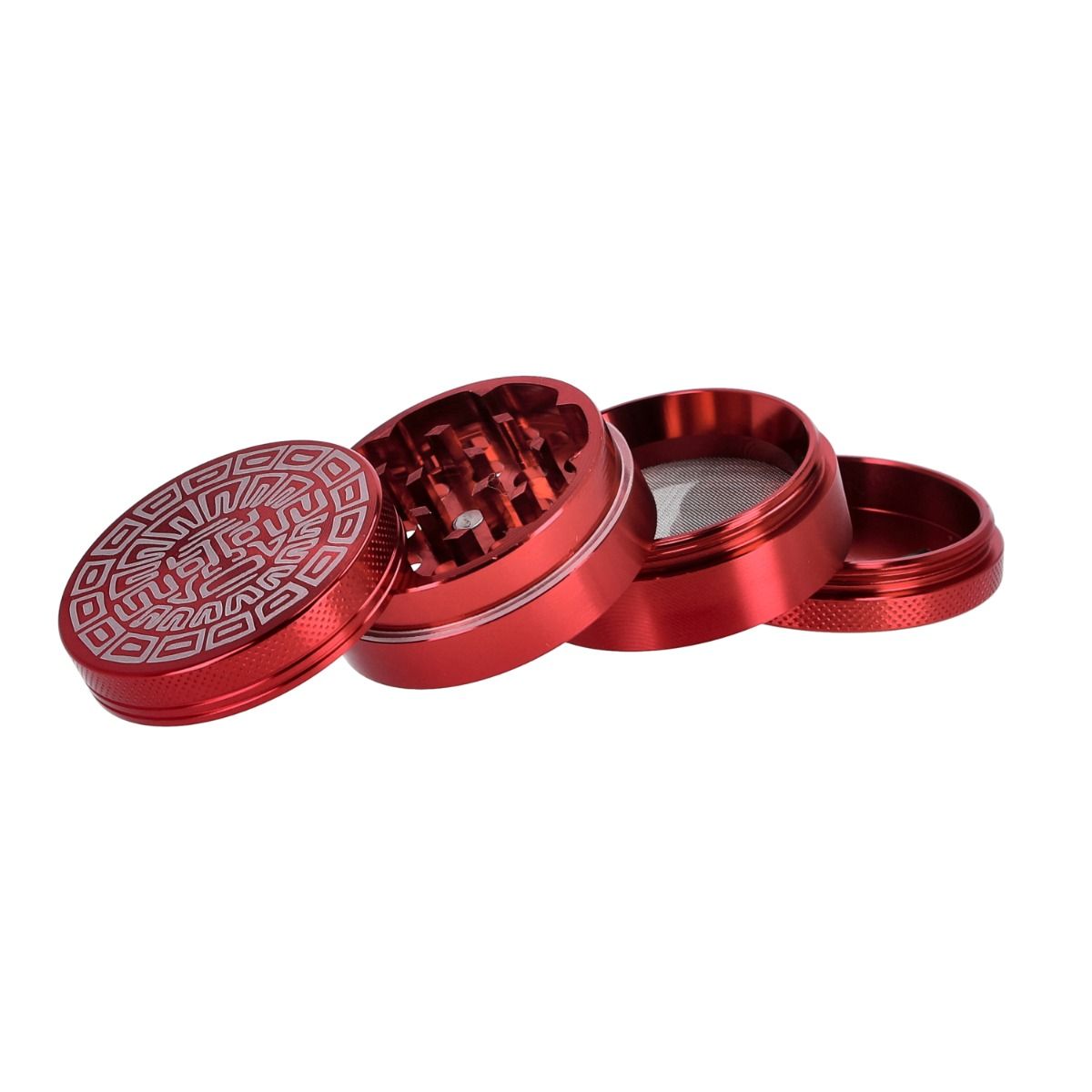 OHIA Classic Maya Aluminium Grinder – Rot – 4-teilig, 50 mm