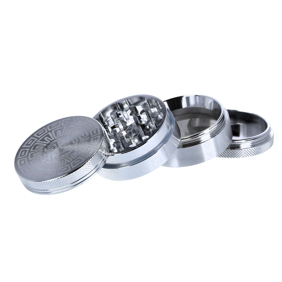 OHIA Classic Maya Aluminium Grinder – Silber – 4-teilig, 50 mm